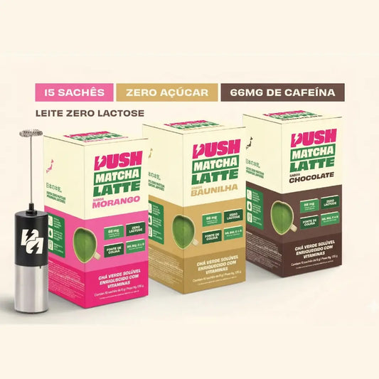 Combo Iniciante: Push Matcha Latte + Mixer