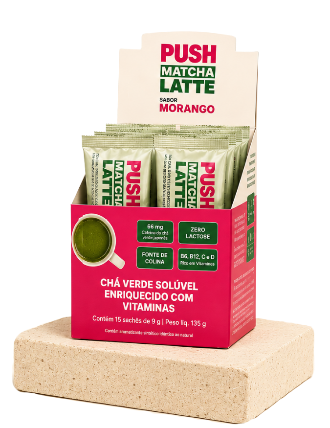 Copo de matcha latte gelado